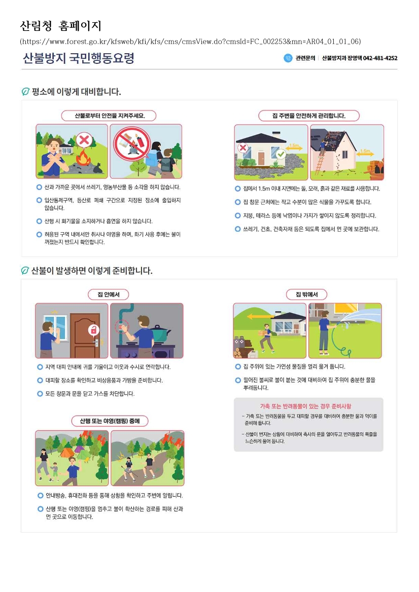산불방지 국민행동요령